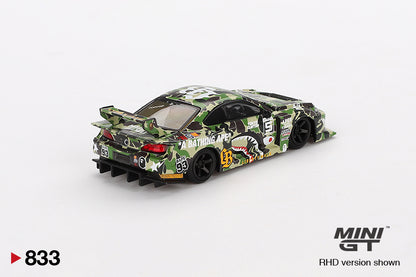 Mô hình xe Mini GT 1:64 Nissan LB-Super Silhouette S15 SILVIA LBWK *A BATHING APE CROSSOVER - MGT00833