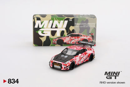 Mô hình xe Mini GT 1:64 Nissan GT-R R35 LB★WORKS Type 2, Rear Wing ver 3 LBWK *A BATHING APE CROSSOVER - MGT00834