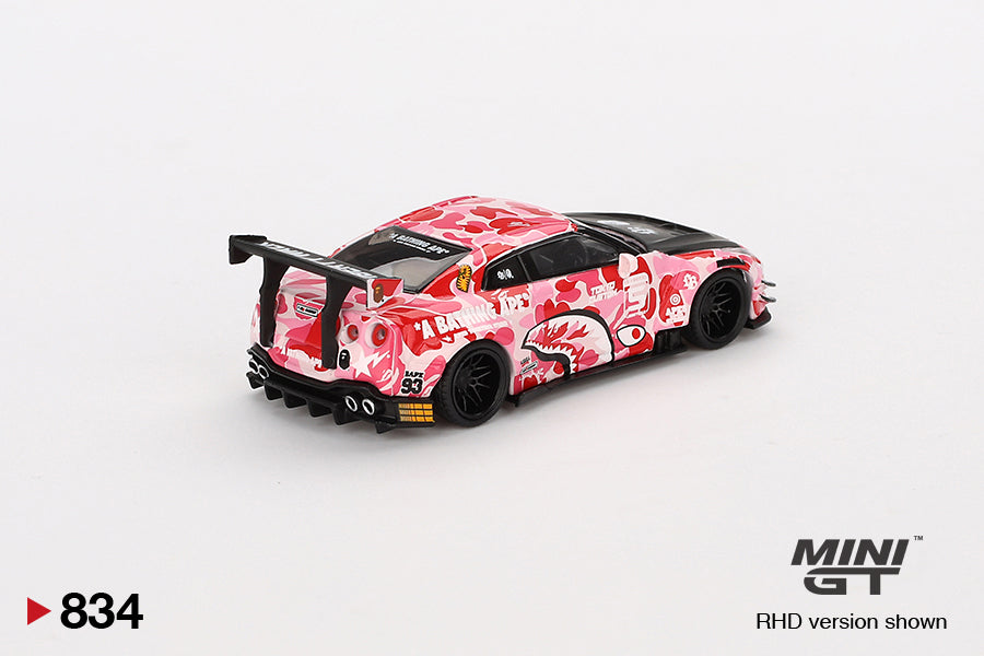 Mô hình xe Mini GT 1:64 Nissan GT-R R35 LB★WORKS Type 2, Rear Wing ver 3 LBWK *A BATHING APE CROSSOVER - MGT00834
