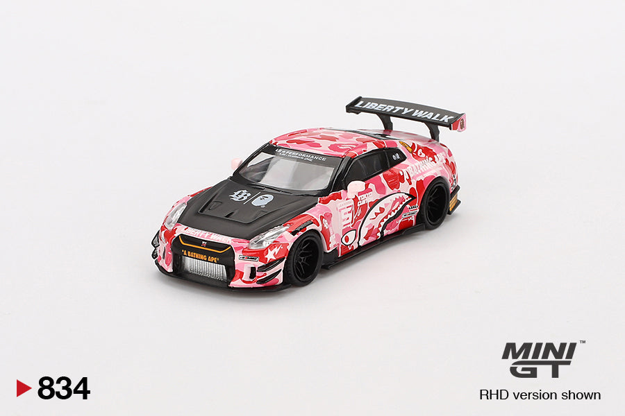 Mô hình xe Mini GT 1:64 Nissan GT-R R35 LB★WORKS Type 2, Rear Wing ver 3 LBWK *A BATHING APE CROSSOVER - MGT00834
