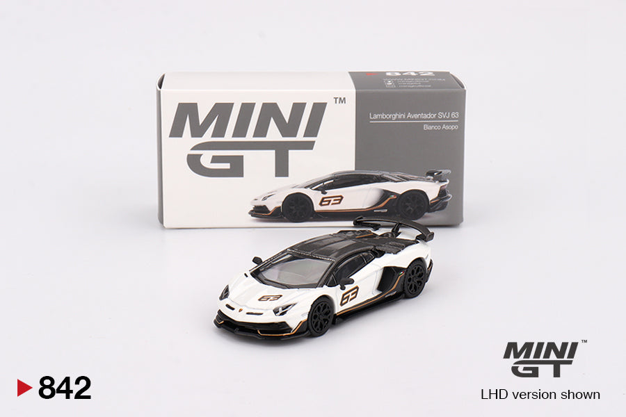 Mô hình xe Mini GT 1:64 Lamborghini Aventador SVJ 63 Bianco Asopo - MGT00842