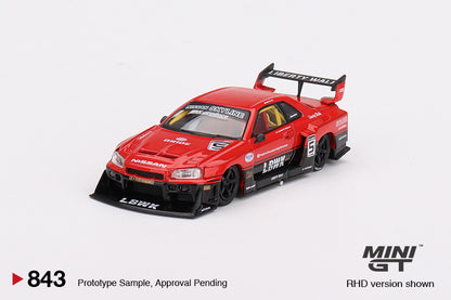 Mô hình xe Mini GT 1:64 Nissan LB-ER34 Super Silhouette SKYLINE Red/Black - MGT00843
