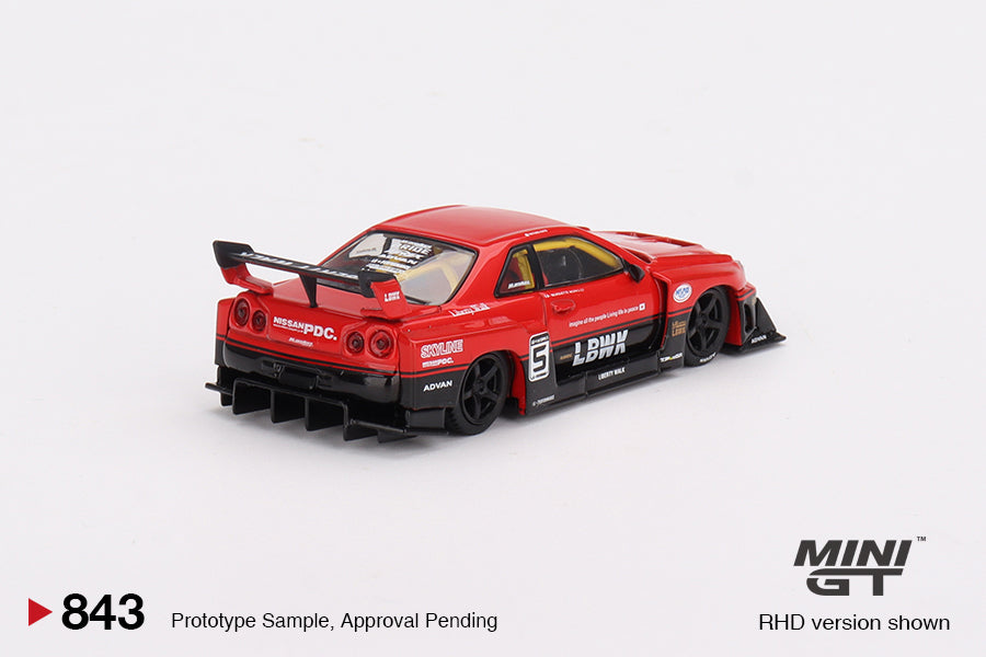 Mô hình xe Mini GT 1:64 Nissan LB-ER34 Super Silhouette SKYLINE Red/Black - MGT00843