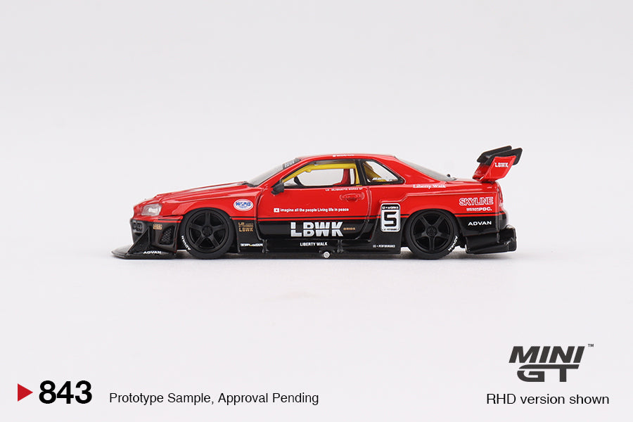 Mô hình xe Mini GT 1:64 Nissan LB-ER34 Super Silhouette SKYLINE Red/Black - MGT00843