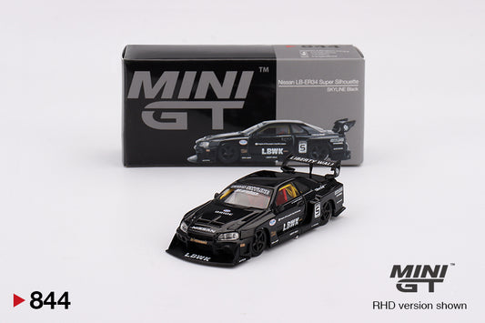 Mô hình xe Mini GT 1:64 Nissan LB-ER34 Super Silhouette SKYLINE Black - MGT00844
