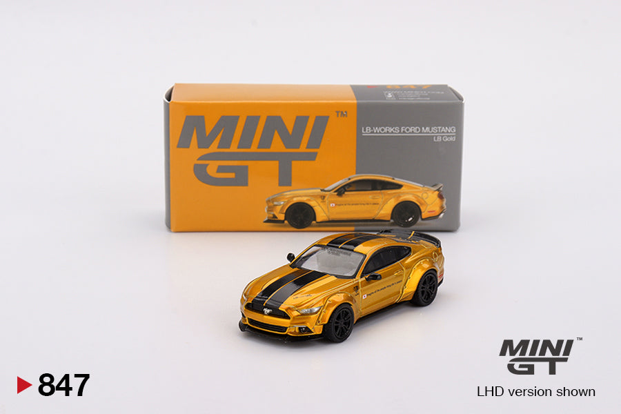 Mô hình xe Mini GT 1:64 LB-WORKS FORD MUSTANG LB Gold - MGT00847