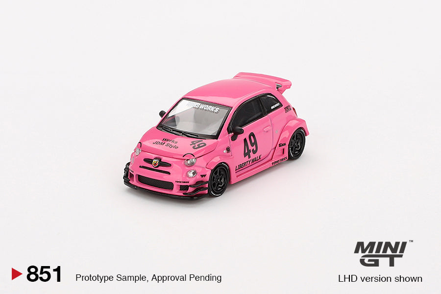 Mô hình xe Mini GT 1:64 ABARTH 595 LB-WORKS x Abas Works Pink - MGT00851