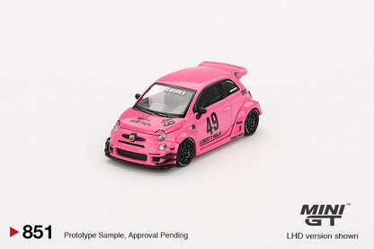 Mô hình xe Mini GT 1:64 ABARTH 595 LB-WORKS x Abas Works Pink - MGT00851