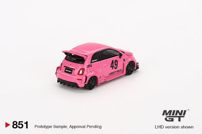 Mô hình xe Mini GT 1:64 ABARTH 595 LB-WORKS x Abas Works Pink - MGT00851