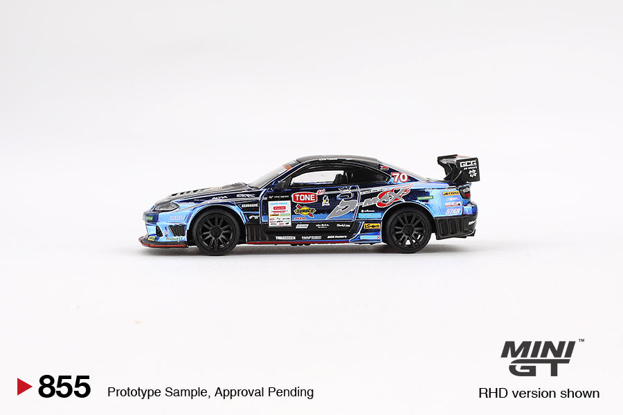 Mô hình xe Mini GT 1:64 Nissan Silvia (S15) D-MAX #70 D-MAX Racing 2023 D1 Grand Prix - MGT00855