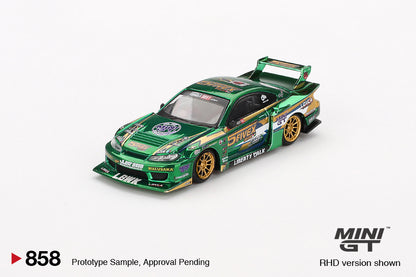 Mô hình xe Mini GT 1:64 Nissan LB-Super Silhouette S15 SILVIA LBWK 2024 Fausto Racing - MGT00858