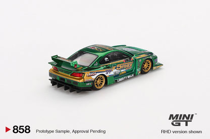 Mô hình xe Mini GT 1:64 Nissan LB-Super Silhouette S15 SILVIA LBWK 2024 Fausto Racing - MGT00858