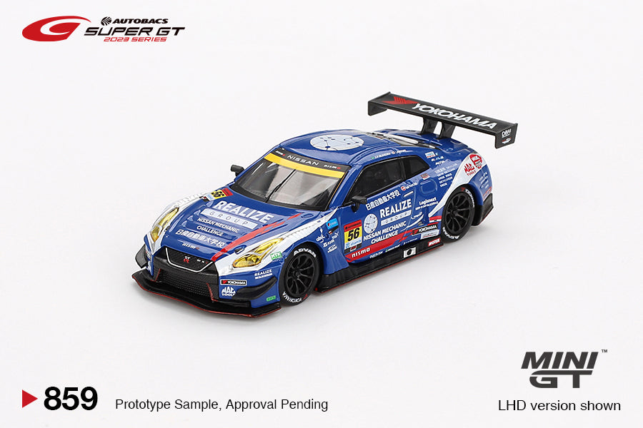 Mô hình xe Mini GT 1:64 Nissan GT-R NISMO GT3 #56  REALIZE NISSAN MECHANIC CHALLENGE GT-R 2023 SUPER GT SERIES - MGT00859