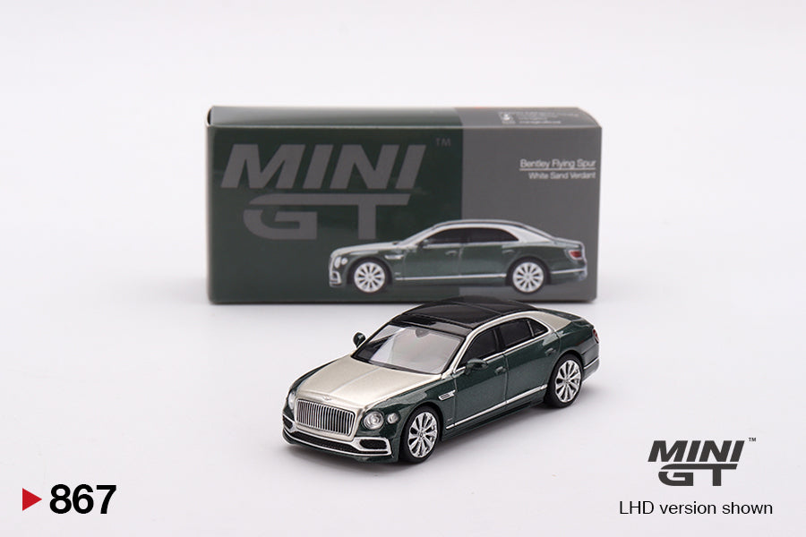 Mô hình xe Mini GT 1:64 Bentley Flying Spur White Sand Verdant - MGT00867