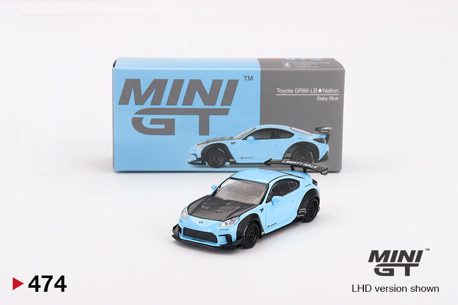 Mô hình xe Mini GT 1:64 Toyota GR86 LB★Nation Baby Blue - MGT00873