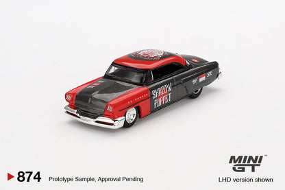 Mô hình xe Mini GT 1:64 Lincoln Capri Hot Rod 1954 Shadow Puppet MINI GT x MIZU Diecast 2024 - MGT00874