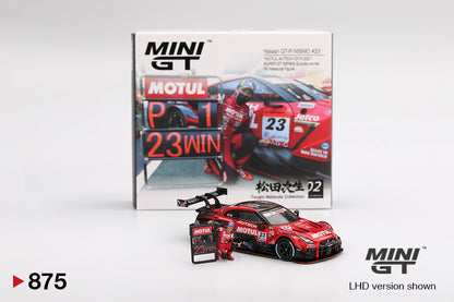 Mô hình xe Mini GT 1:64 Nissan GT-R NISMO #23 MOTUL AUTECH GT-R 2021 SUPER GT SERIES Suzuka winner W/ Matsuda Figure Tsugio Matsuda Collection No.2 - MGT00875