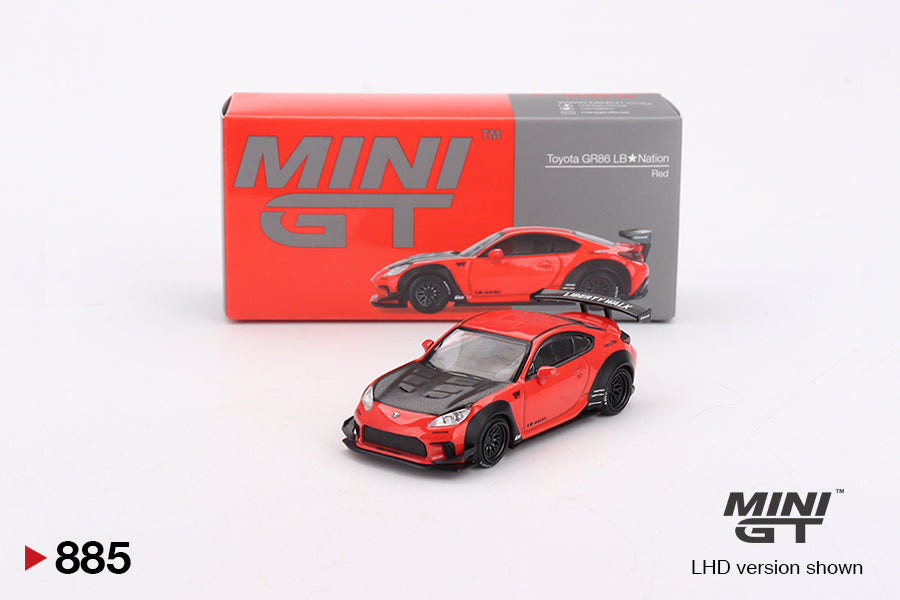 Mô hình xe Mini GT 1:64 Toyota GR86 LB★Nation Red - MGT00885