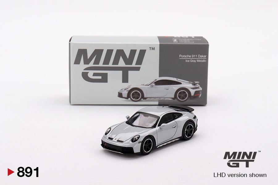 Mô hình xe Mini GT 1:64 Porsche 911 Dakar Ice Gray Metallic - MGT00891