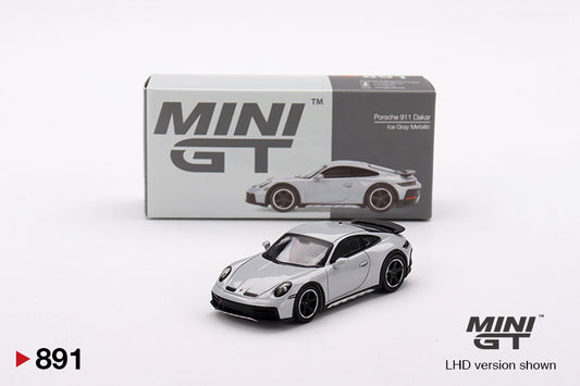 Mô hình xe Mini GT 1:64 Porsche 911 Dakar Ice Gray Metallic - MGT00891