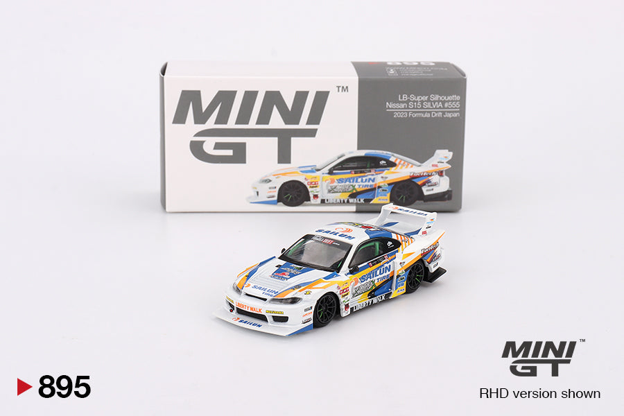 Mô hình xe Mini GT 1:64 Nissan LB-Super Silhouette S15 SILVIA #555 2023 Formula Drift Japan - MGT00895