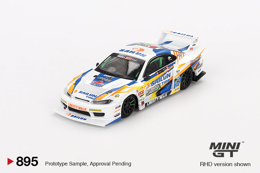 Mô hình xe Mini GT 1:64 Nissan LB-Super Silhouette S15 SILVIA #555 2023 Formula Drift Japan - MGT00895