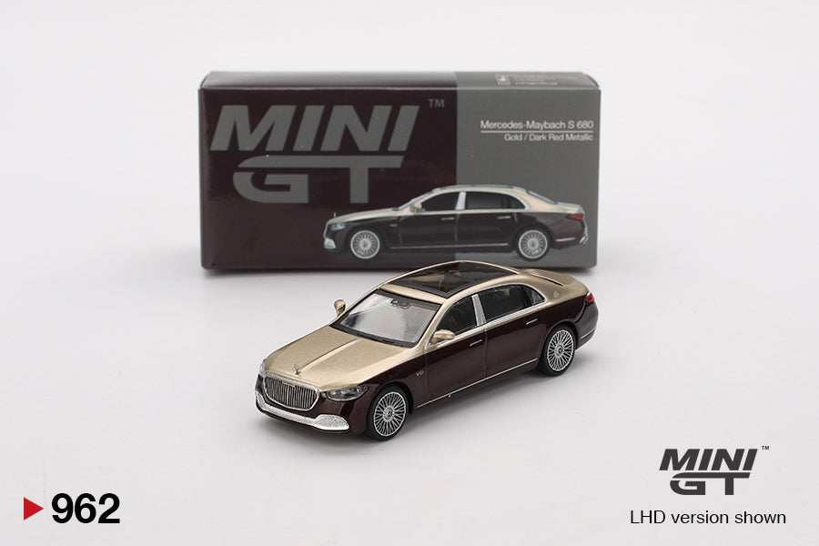 Mô hình xe Mini GT 1:64 Mercedes-Maybach S 680 Gold / Dark Red Metallic - MGT00962