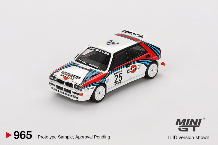Mô hình xe Mini GT 1:64 Lancia Delta HF Integrale Evoluzione Martini Racing Diecast Con Madrid 2025 - MGT00965