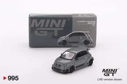 Mô hình xe Mini GT 1:64 Abarth 595 LB-WORKS x Abas Works Grey - MGT00995