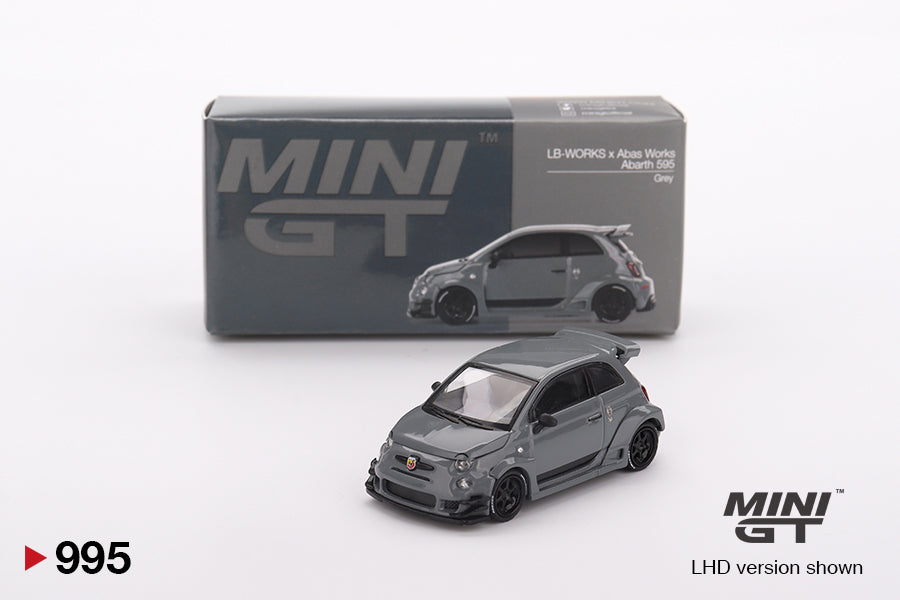 Mô hình xe Mini GT 1:64 Abarth 595 LB-WORKS x Abas Works Grey - MGT00995