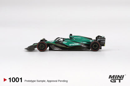 Mô hình xe Mini GT 1:64 Aston Martin AMR24 #18 Lance Stroll 2024 F1 2024 Bahrain GP - MGT01001