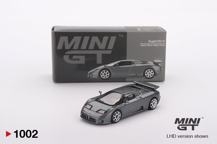 Mô hình xe Mini GT 1:64 Bugatti EB110 Super Sport Grigio Scuro - MGT01002