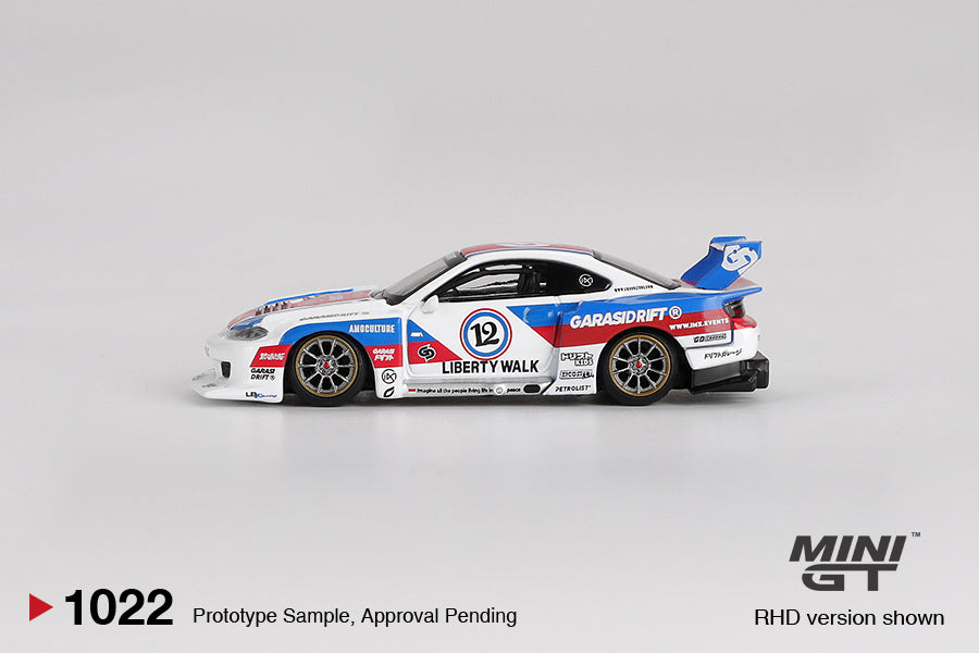 Sắp ra mắt Tháng 01/2026 Mô hình xe Mini GT 1:64 Nissan LB-Super Silhouette S15 SILVIA GARASIDRIFT x LBWK 1022