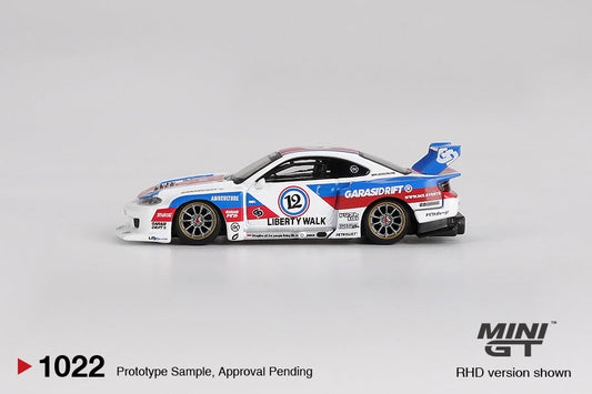 Sắp ra mắt Tháng 01/2026 Mô hình xe Mini GT 1:64 Nissan LB-Super Silhouette S15 SILVIA GARASIDRIFT x LBWK 1022