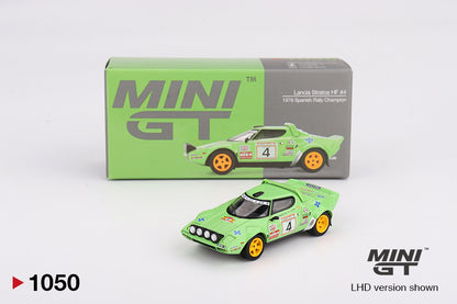 Mô hình xe Mini GT 1:64 Lancia Stratos HF #4 1979 Spanish Rally Champion - MGT01050
