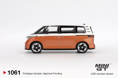 Mô hình xe Mini GT 1:64 Volkswagen ID.Buzz Candy White / Energetic Orange - MGT01061