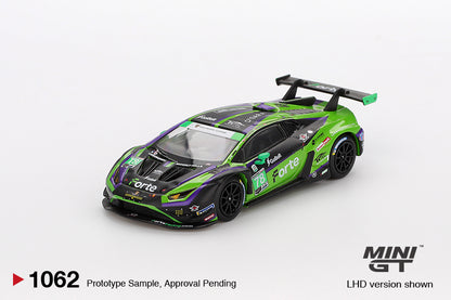Mô hình xe Mini GT 1:64 Lamborghini Huracán GT3 EVO2 #78 Forte Racing 2024 IMSA Daytona 24 Hrs - MGT01062