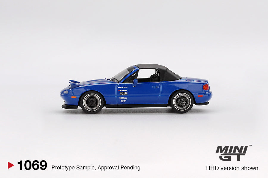 Mô hình xe Mini GT 1:64 Mazda Miata MX-5 (NA) Tuned Version Dark Blue - MGT01069