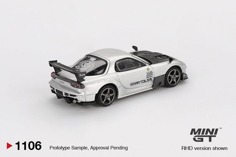 [Mocus Bán lượt mua trước] Sắp ra mắt Tháng 01/2026 mô hình xe Mini GT 1:64 Mazda RX-7 RE-Amemiya Silver Metallic 1106