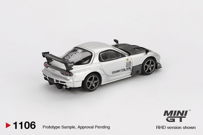 [Mocus Bán lượt mua trước] Sắp ra mắt Tháng 01/2026 mô hình xe Mini GT 1:64 Mazda RX-7 RE-Amemiya Silver Metallic 1106