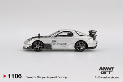 [Mocus Bán lượt mua trước] Sắp ra mắt Tháng 01/2026 mô hình xe Mini GT 1:64 Mazda RX-7 RE-Amemiya Silver Metallic 1106