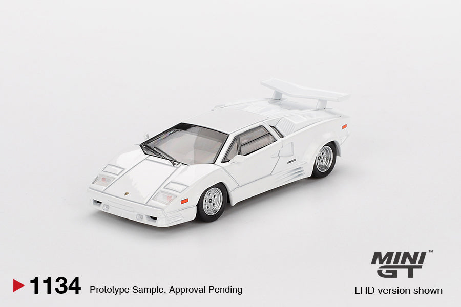 [Mocus Bán lượt mua trước] Sắp ra mắt Tháng 12/2025 mô hình xe Mini GT 1:64 Lamborghini Countach 25th Anniversary White 1134