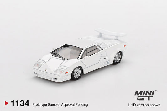 [Mocus Bán lượt mua trước] Sắp ra mắt Tháng 12/2025 mô hình xe Mini GT 1:64 Lamborghini Countach 25th Anniversary White 1134