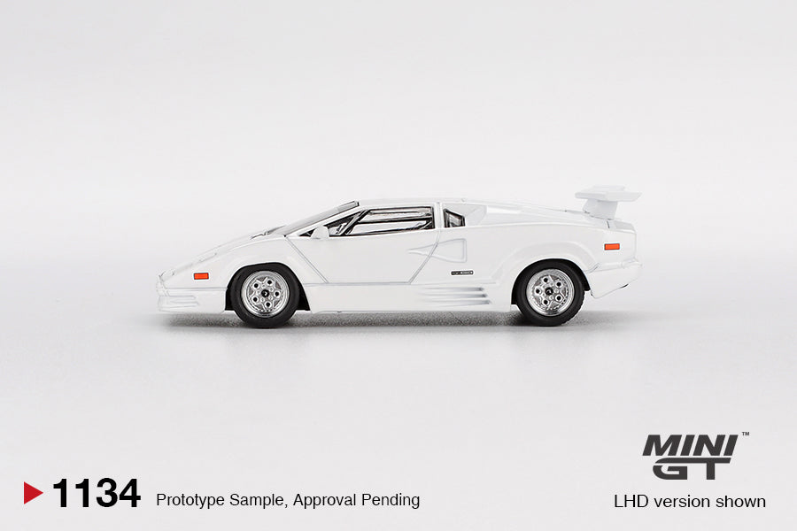 [Mocus Bán lượt mua trước] Sắp ra mắt Tháng 12/2025 mô hình xe Mini GT 1:64 Lamborghini Countach 25th Anniversary White 1134
