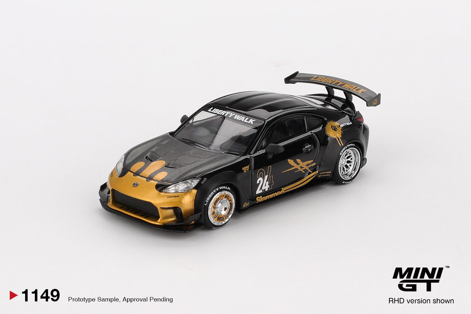 [Mocus Bán lượt mua trước] Sắp ra mắt Quý 01/2026 mô hình xe Mini GT 1:64 Toyota GR86 LB★Nation Black / Gold 1149