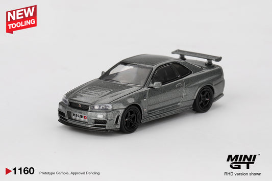 [Mocus Bán lượt mua trước] Sắp ra mắt Tháng 02/2026 mô hình xe Mini GT 1:64 Nissan Skyline GT-R Dark Metal Gray (NISMO BNR34 CRS Version) 1160