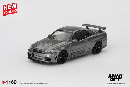 [Mocus Bán lượt mua trước] Sắp ra mắt Tháng 02/2026 mô hình xe Mini GT 1:64 Nissan Skyline GT-R Dark Metal Gray (NISMO BNR34 CRS Version) 1160