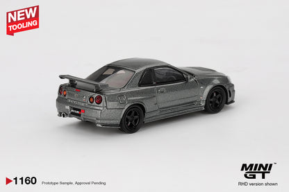 [Mocus Bán lượt mua trước] Sắp ra mắt Tháng 02/2026 mô hình xe Mini GT 1:64 Nissan Skyline GT-R Dark Metal Gray (NISMO BNR34 CRS Version) 1160
