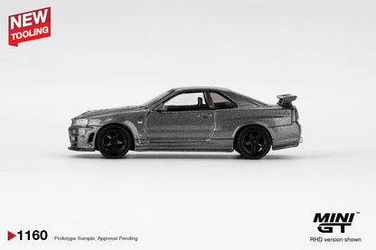 [Mocus Bán lượt mua trước] Sắp ra mắt Tháng 02/2026 mô hình xe Mini GT 1:64 Nissan Skyline GT-R Dark Metal Gray (NISMO BNR34 CRS Version) 1160