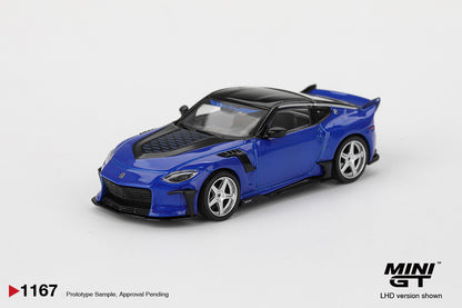 Sắp ra mắt Tháng 03/2026 mô hình xe Mini GT 1:64 Nissan Z VeilSide FFZ400 Seiran Blue MGT01167